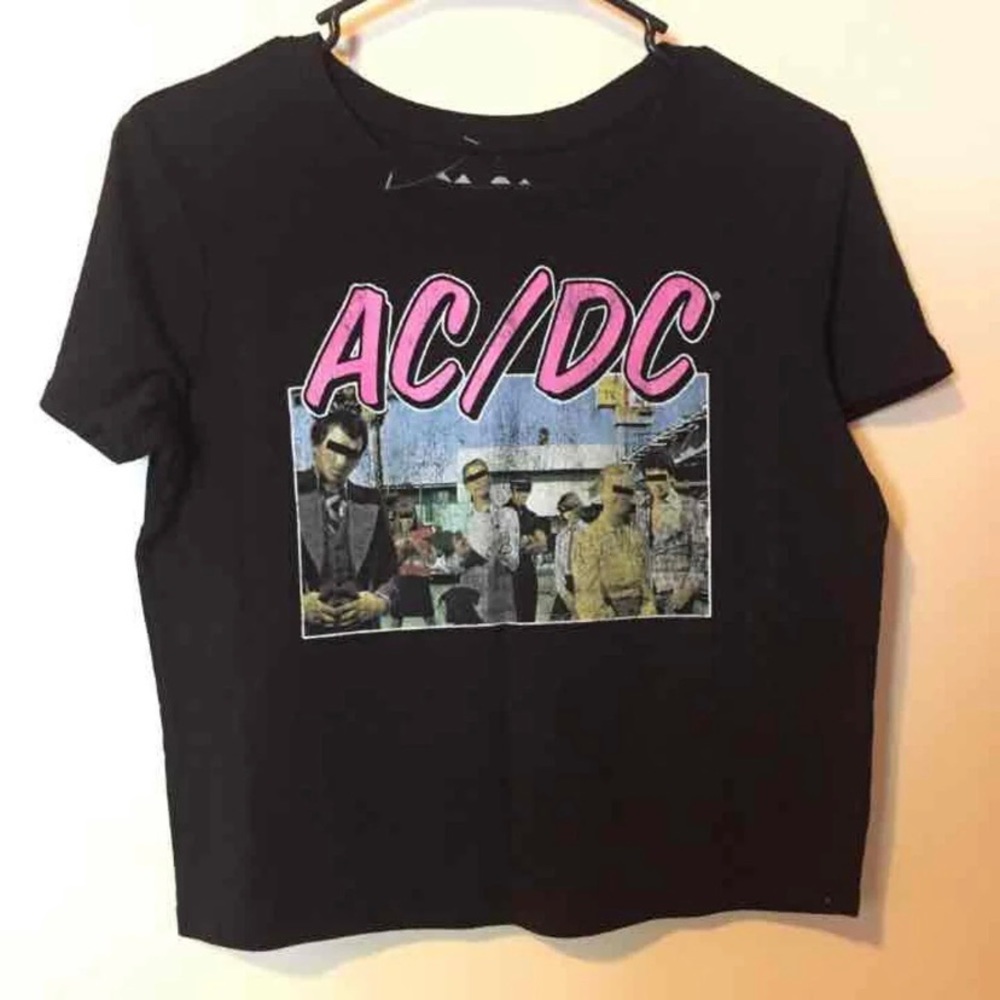 AC/DC Black Crop Top